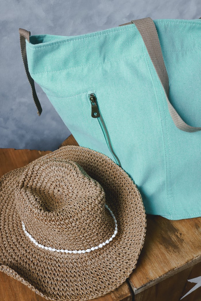 Bolso de playa oversize verde mint con opción de personalizar