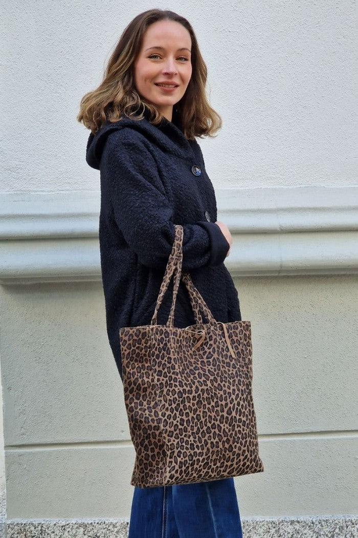 Bolso de piel shopping animal print