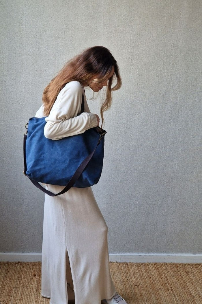 Bolso oversize loneta azul
