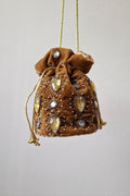 Bolso bombonera camel con piedras