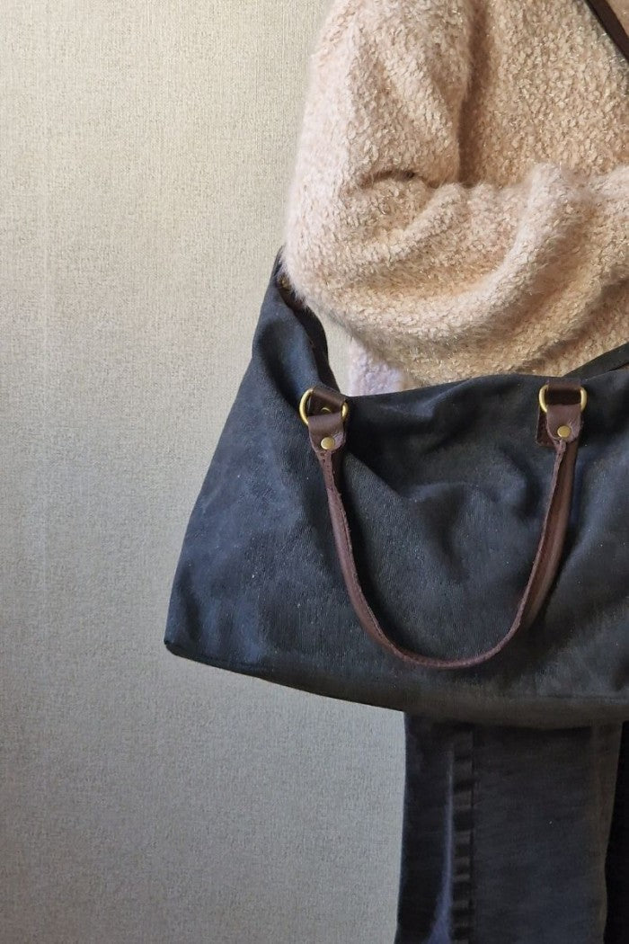 Bolso loneta oversize gris oscuro con opción a personalizar