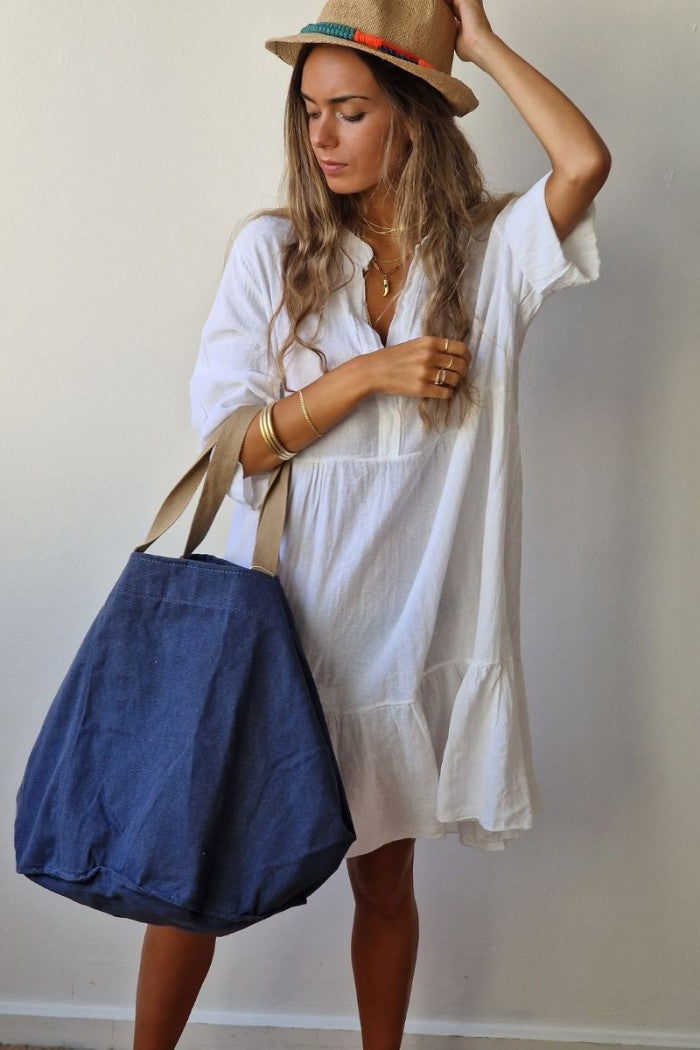 Bolso de playa oversize azul marino con opción de personalizar