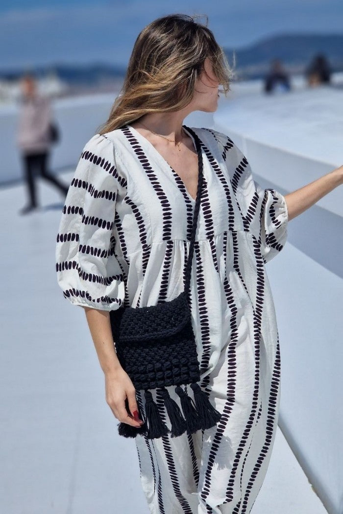 Bolso crochet bandolera negro