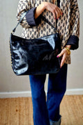 Bolso de hombro tachuelas negro