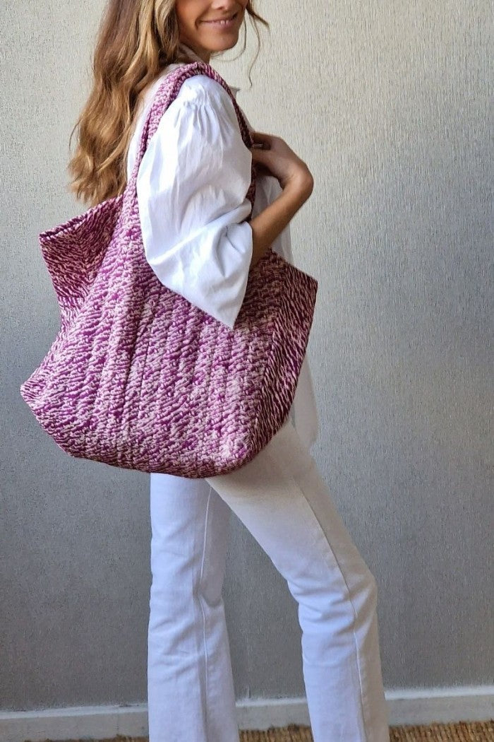 Bolso de tela estampada buganvilla con opción de personalizarlo