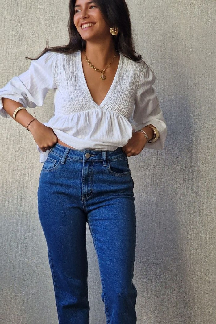 Pantalón Vaquero Recto Azul Jeans