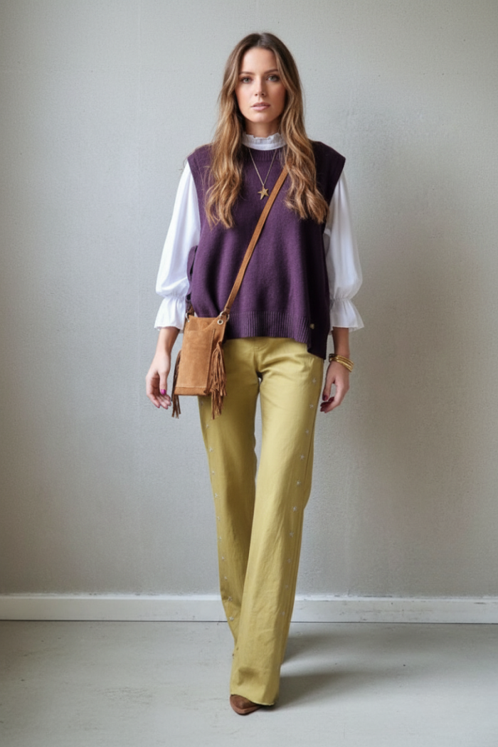 Pantalón con Estrellas Mostaza