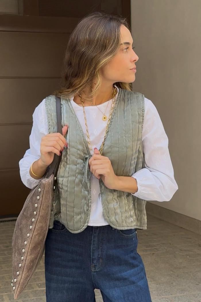 Bolso piel cuadrado shopper tachas topo