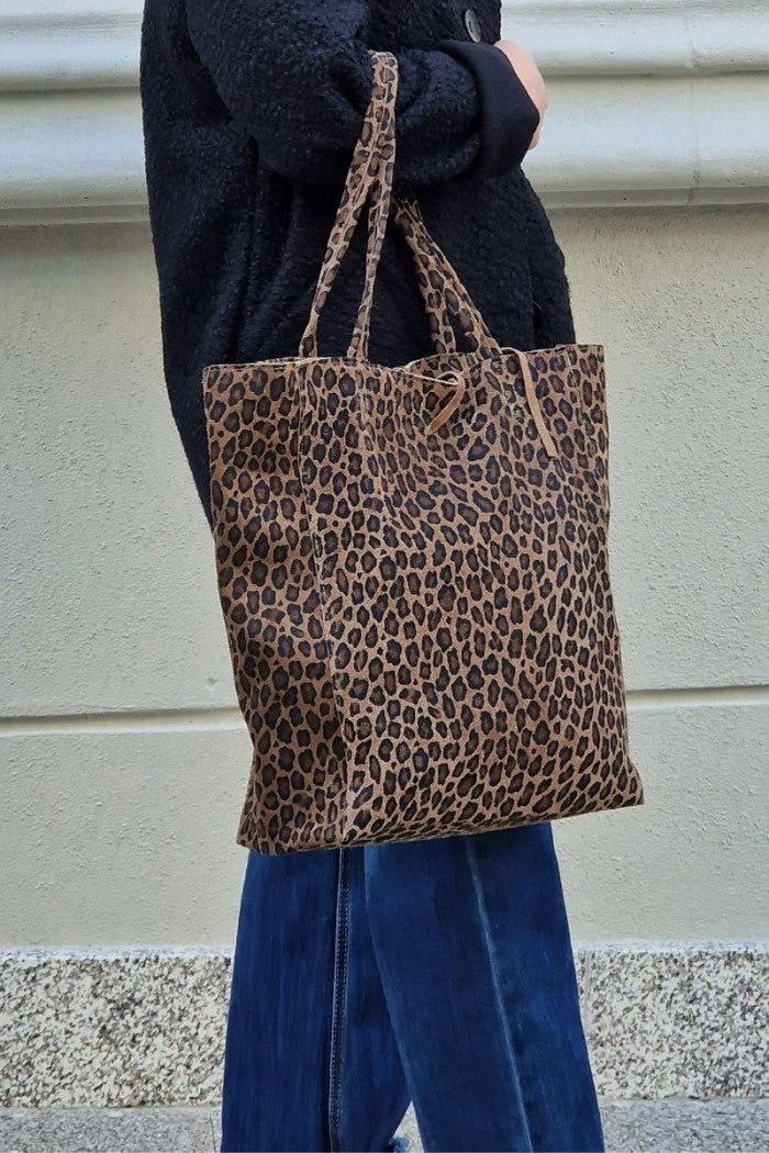 Bolso de piel shopping animal print