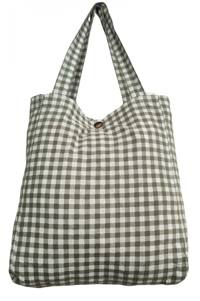 Bolso de cuadro vichy con opción de personalizarlo topo
