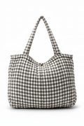 Bolsa acolchada de cuadros de vichy topo
