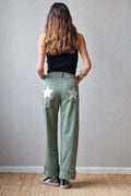 Pantalón Estrella y Tachas Verde Militar