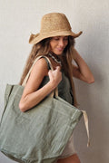 Bolso de playa oversize verde militar con opción de personalizar
