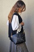 Bolso bandolera tachuelas negro