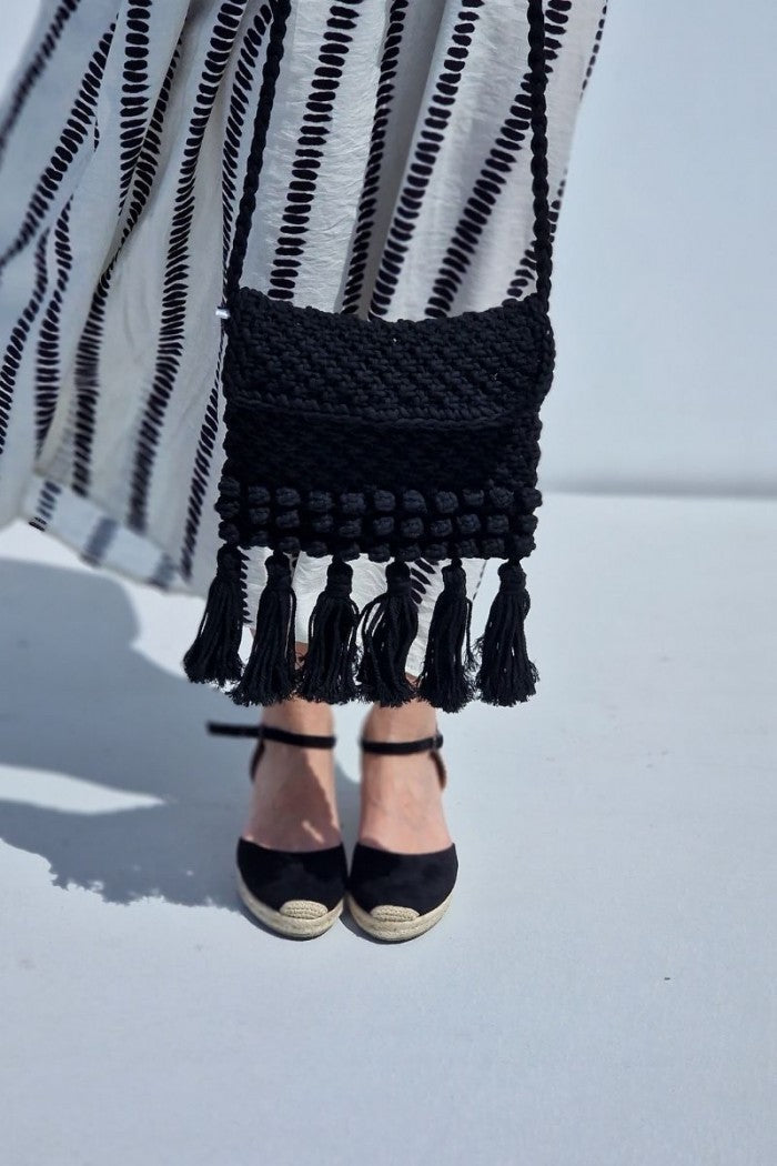 Bolso crochet bandolera negro