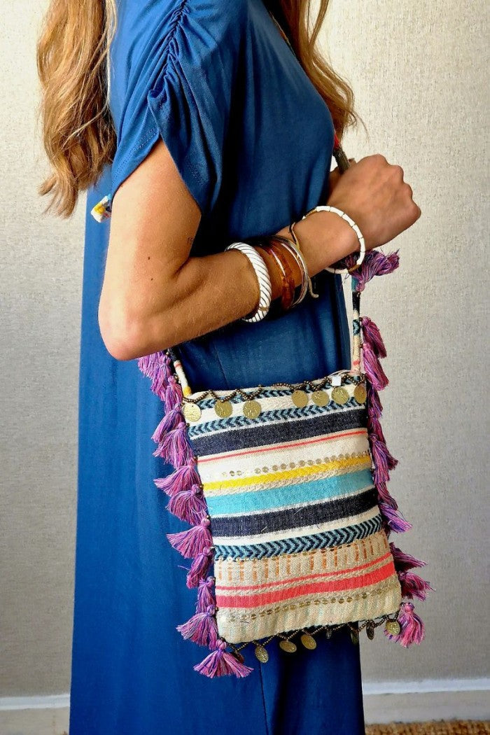 Bolso bandolera boho beige