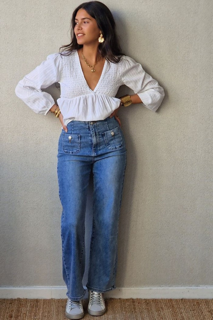 Pantalón Vaquero con Bolsillos Delanteros