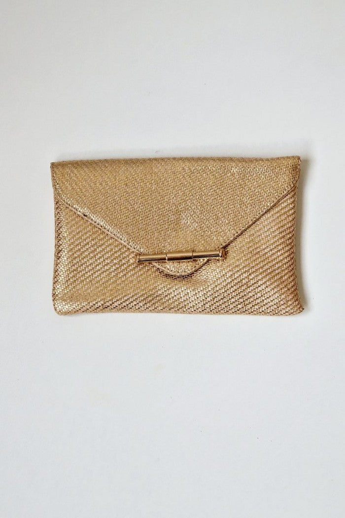 Bolso de fiesta dorado tipo sobre