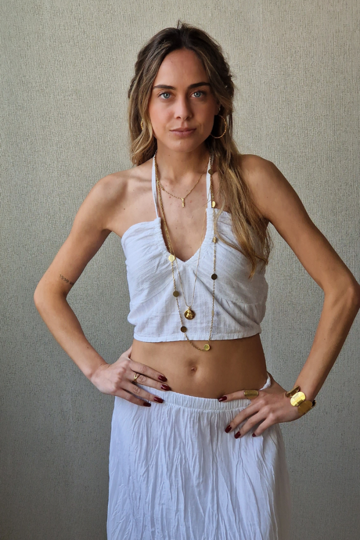 Top lurex blanco