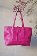 Bolso shopping con cremallera fucsia