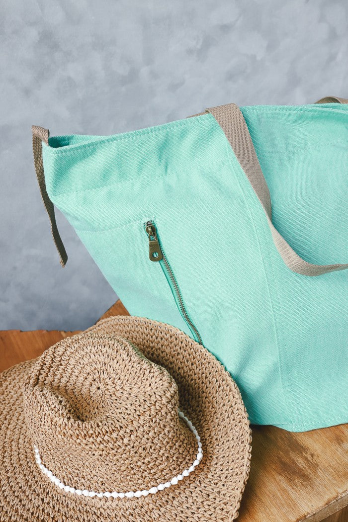 Bolso de playa oversize verde mint con opción de personalizar