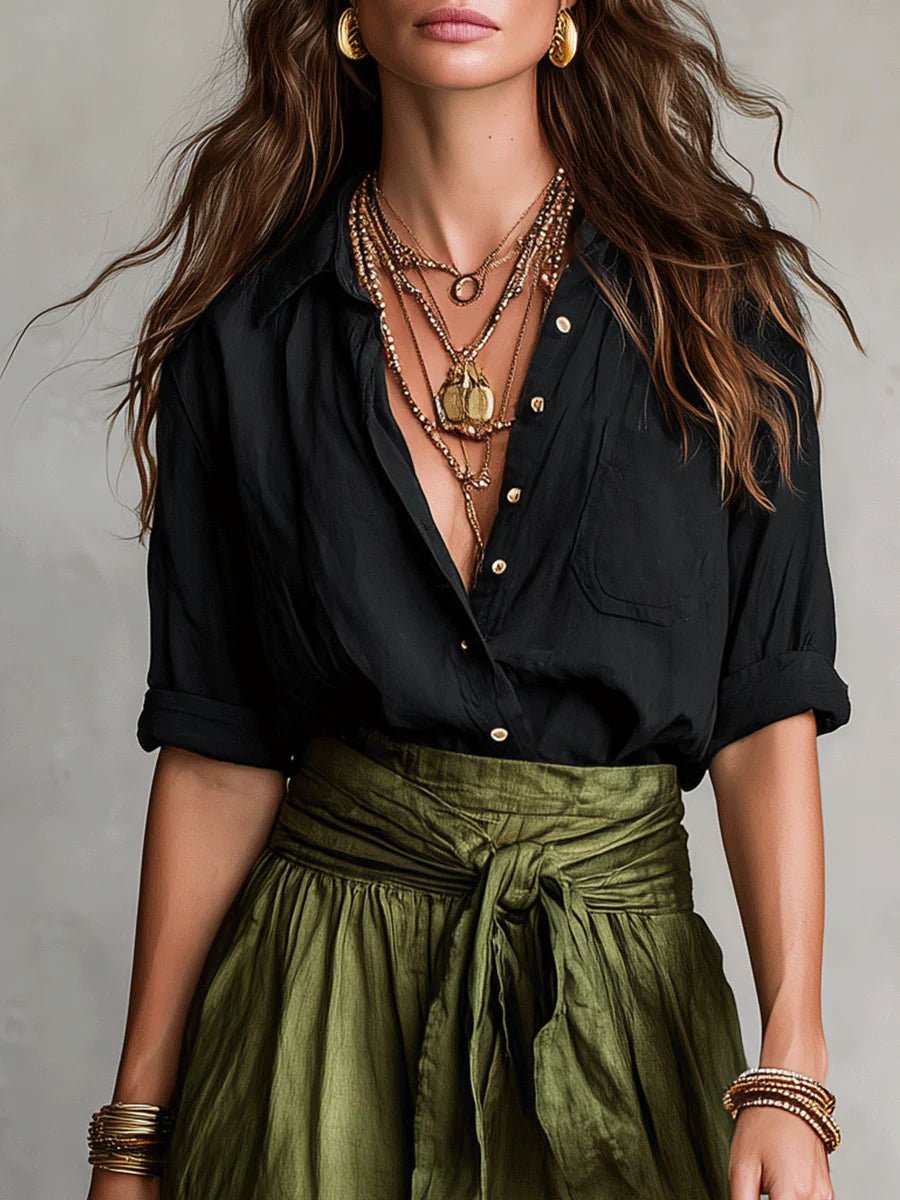 Lucinda | Conjunto de dos piezas con falda midi alta