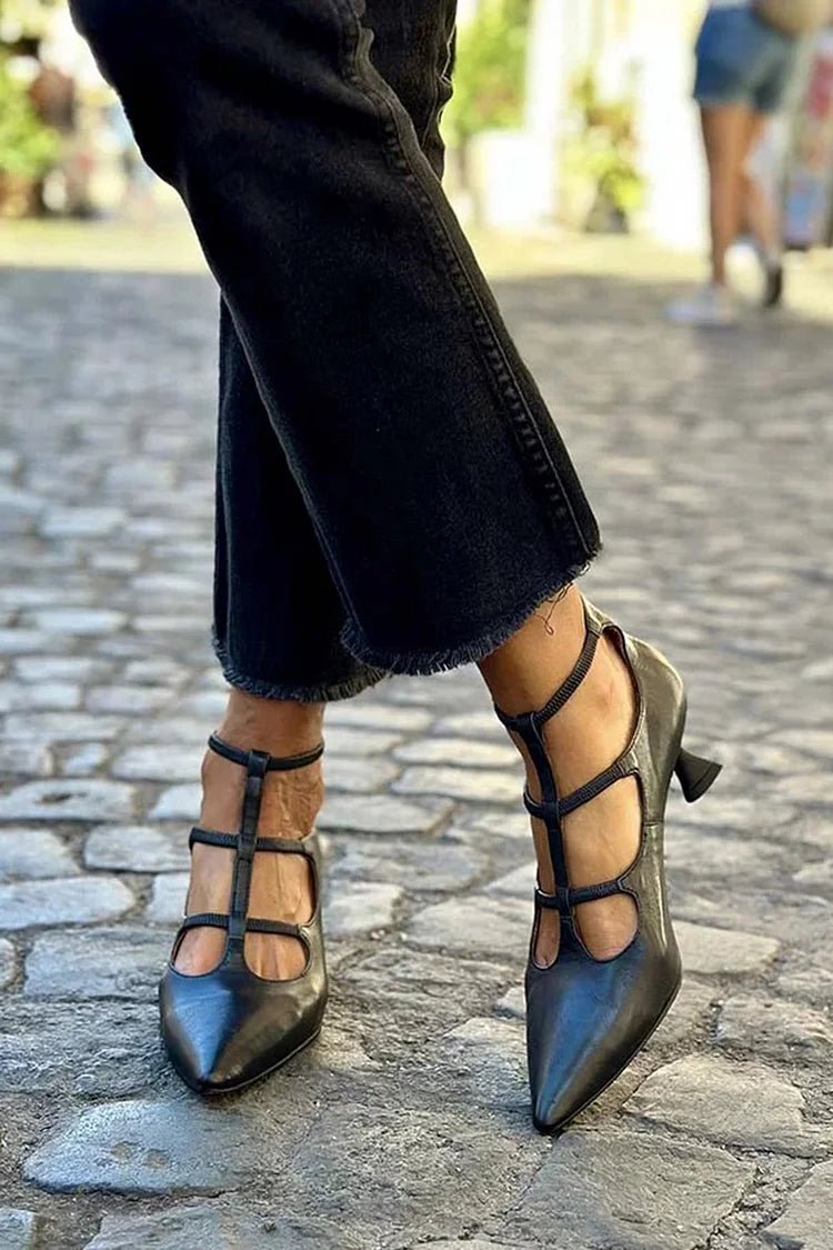Florencia | Pumps para mujer de punta fina y tacón ancho bajo